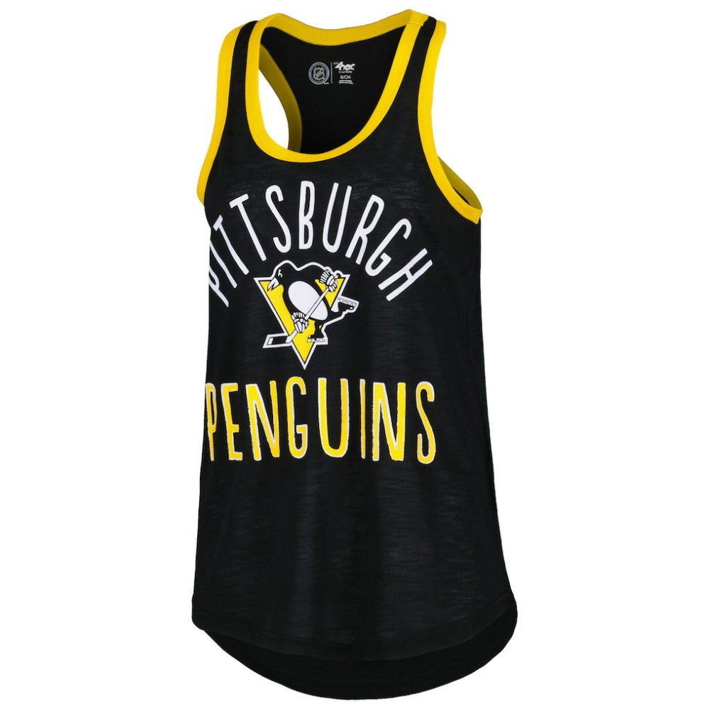 Pittsburgh Penguins G-III 4Her by Carl Banks Women's First Base Racerback Scoop Neck Tank Top - Black | NHL on sale