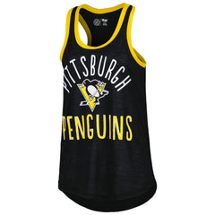 Pittsburgh Penguins G-III 4Her by Carl Banks Women's First Base Racerback Scoop Neck Tank Top - Black | NHL on sale