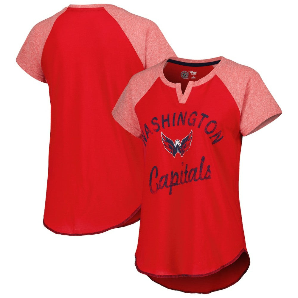 Washington Capitals Starter Women's Grand Slam Raglan Notch Neck T-Shirt - Red | NHL on sale