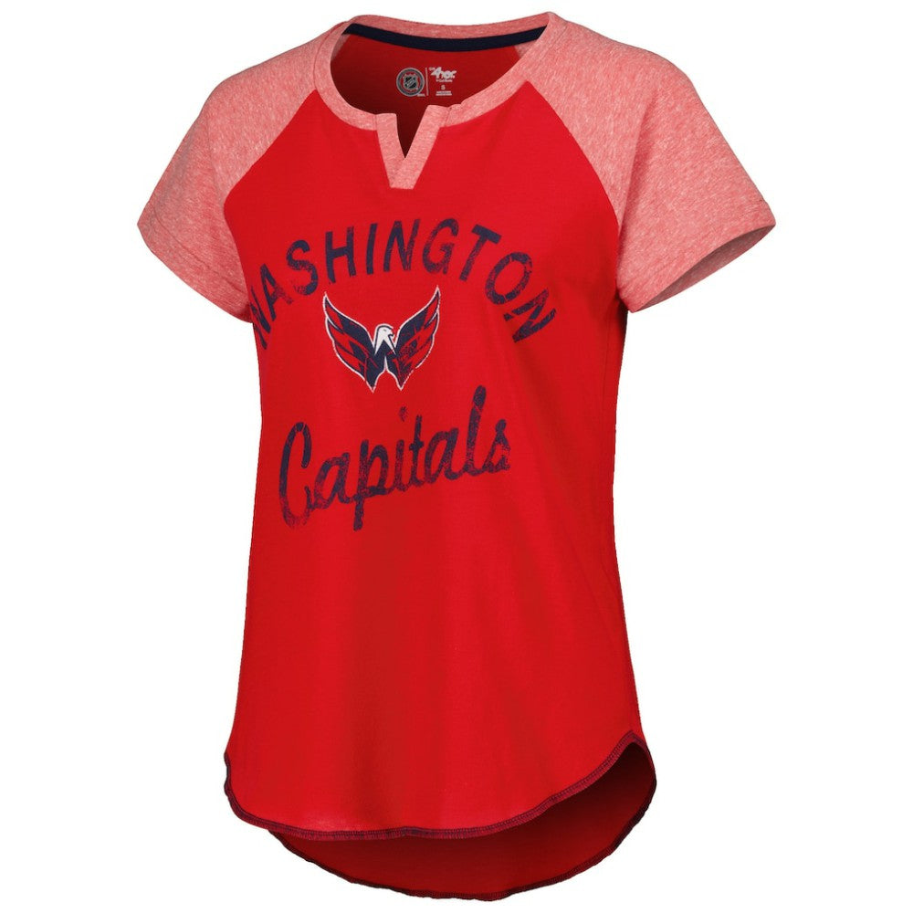 Washington Capitals Starter Women's Grand Slam Raglan Notch Neck T-Shirt - Red | NHL on sale