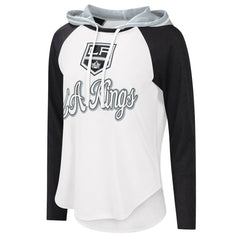 Los Angeles Kings G-III 4Her by Carl Banks Women's MVP Raglan Lightweight Hooded T-Shirt - White/Black | NHL discount