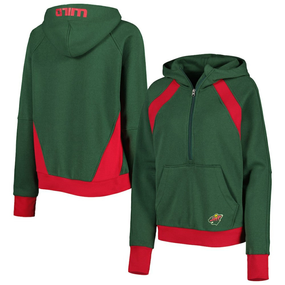 Minnesota Wild Starter Women's Wishbone Half-Zip Hoodie - Green | NHL online