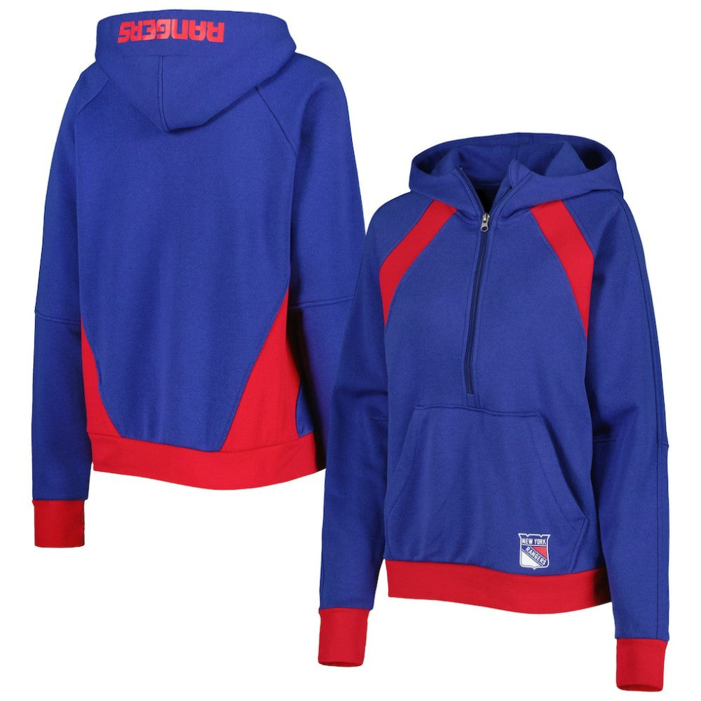 New York Rangers Starter Women's Wishbone Half-Zip Hoodie - Blue | NHL on sale