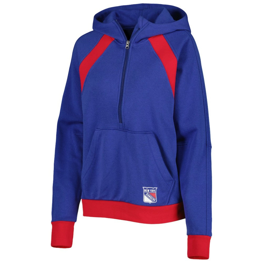 New York Rangers Starter Women's Wishbone Half-Zip Hoodie - Blue | NHL on sale