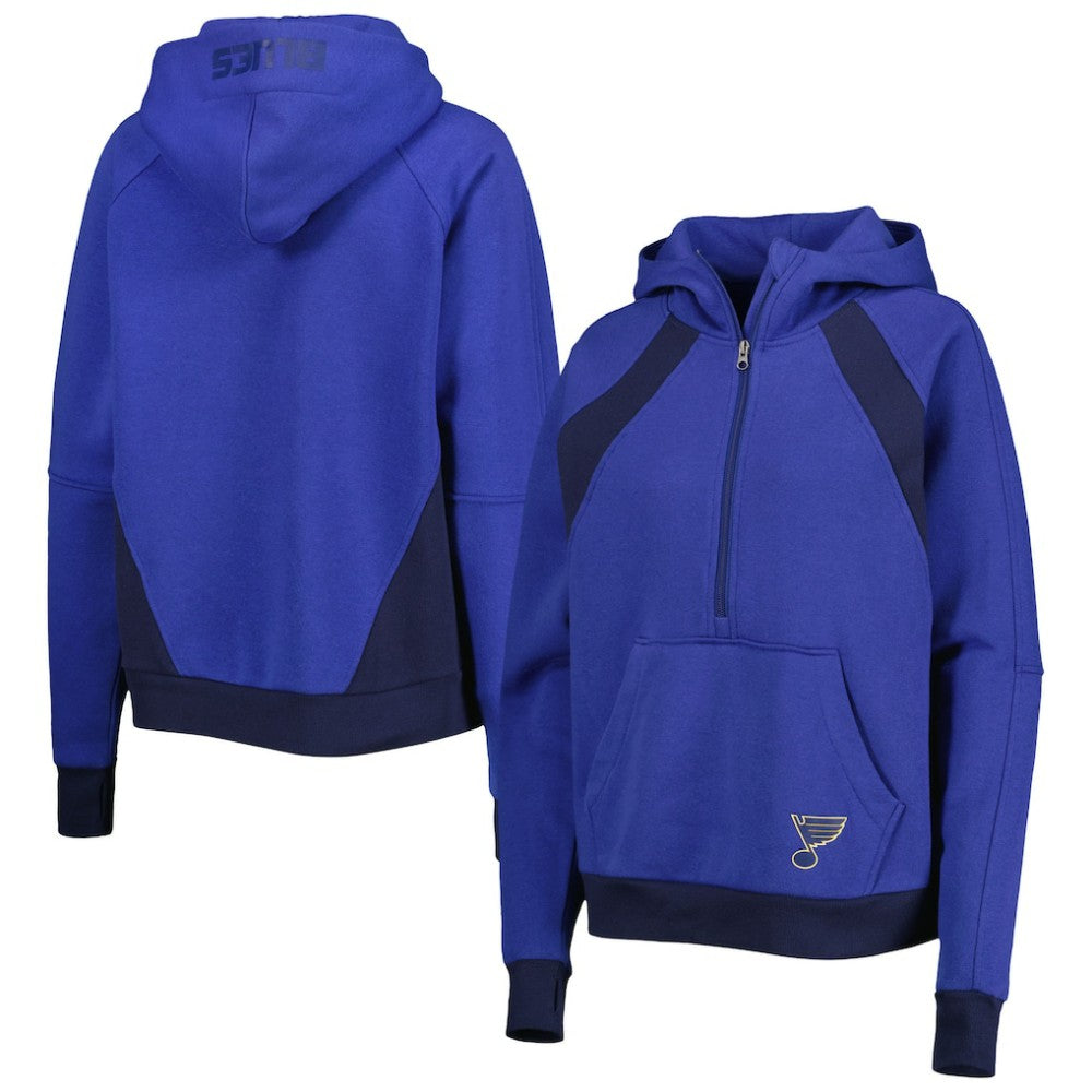 St. Louis Blues Starter Women's Wishbone Half-Zip Hoodie - Blue | NHL near me