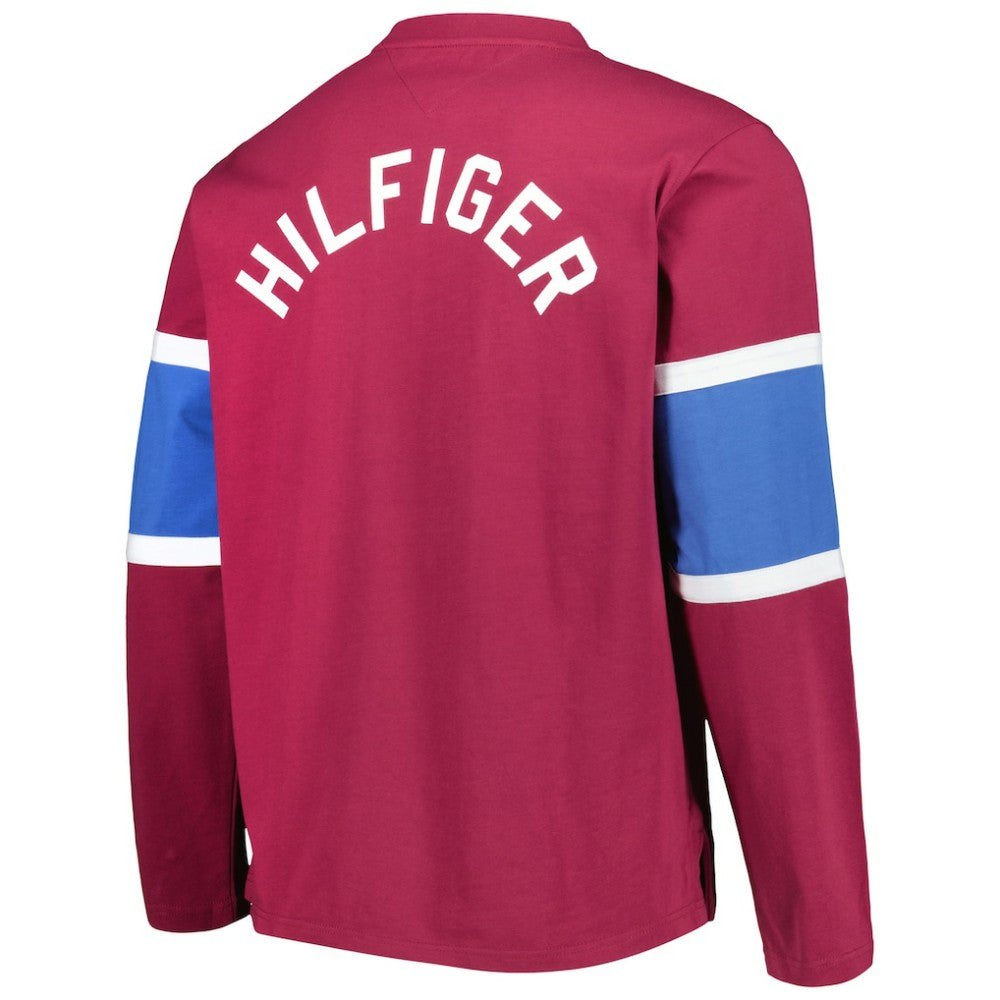 Colorado Avalanche Tommy Hilfiger Walter Lace-Up Long Sleeve Top - Burgundy | NHL near me