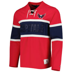 Washington Capitals Tommy Hilfiger Walter Lace-Up Long Sleeve Top - Red | NHL sale