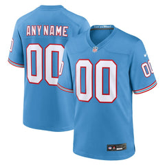 Tennessee Titans Oilers Throwback Custom Game Jersey - Light Blue - Nike