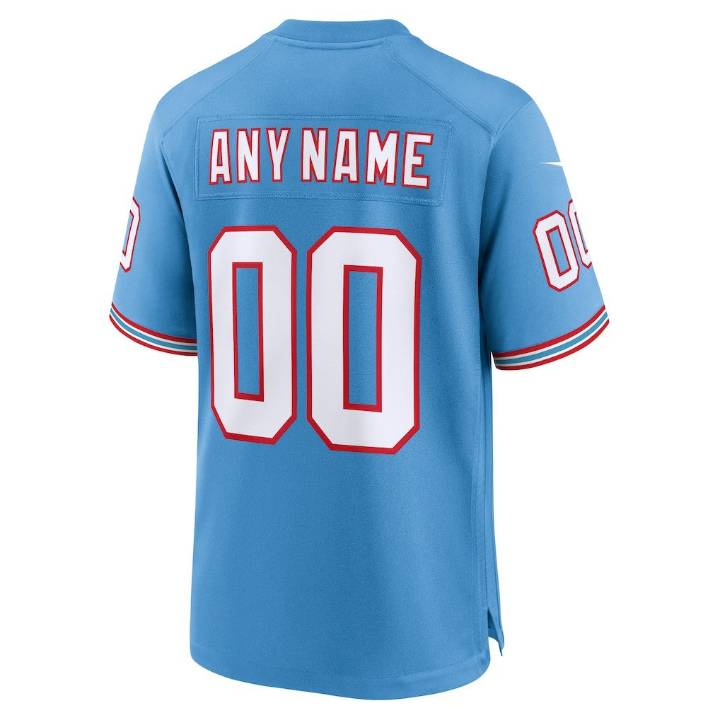 Tennessee Titans Oilers Throwback Custom Game Jersey - Light Blue - Nike