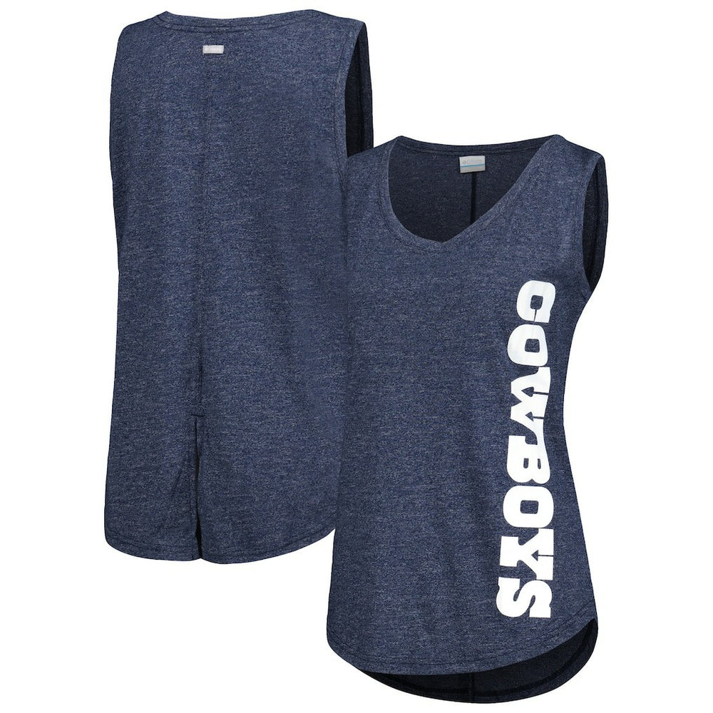 Dallas Cowboys Women's Cades Cape Omni-Wick Tri-Blend Tank Top - Navy - Columbia