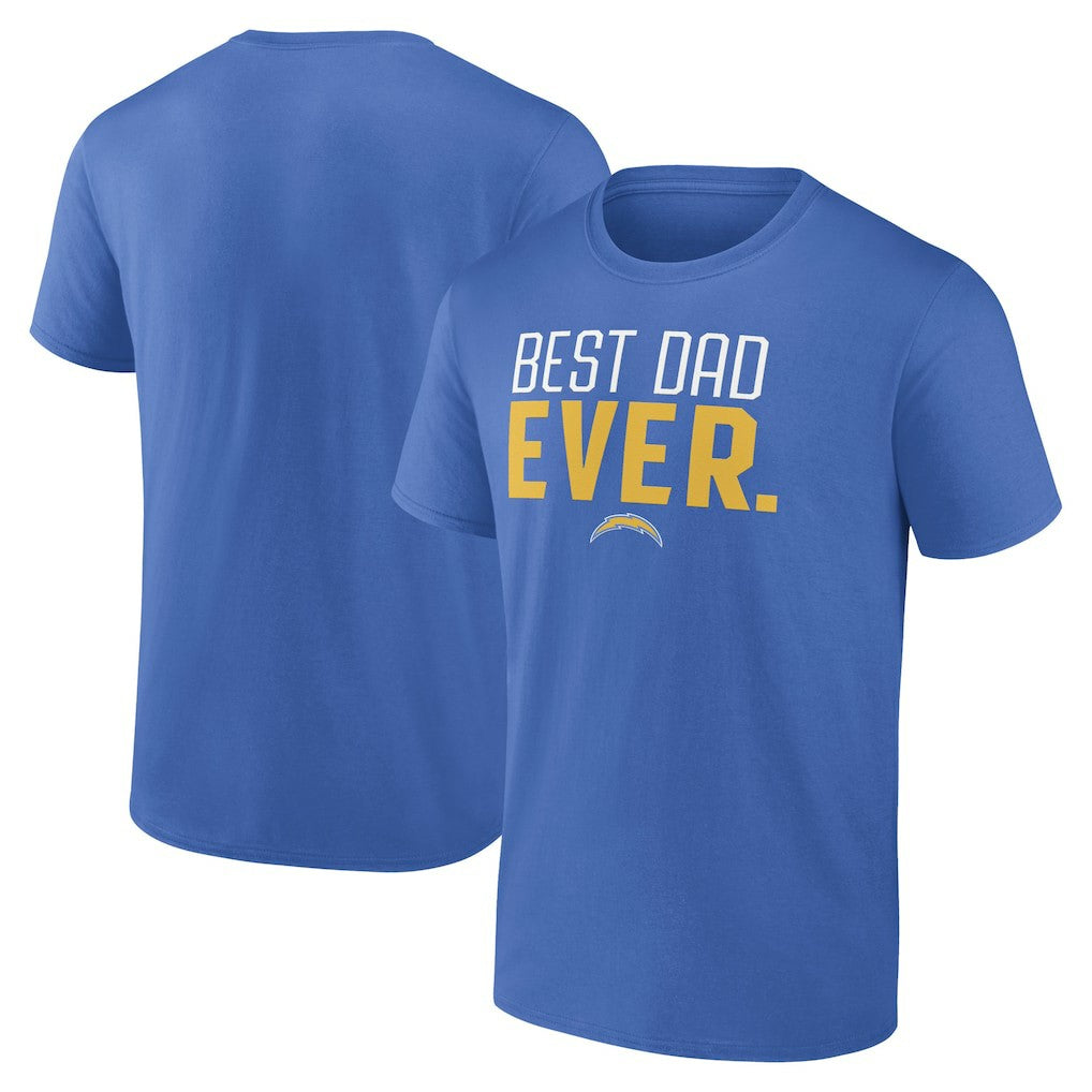 Los Angeles Chargers Best Dad Ever Team T-Shirt - Powder Blue - NFL