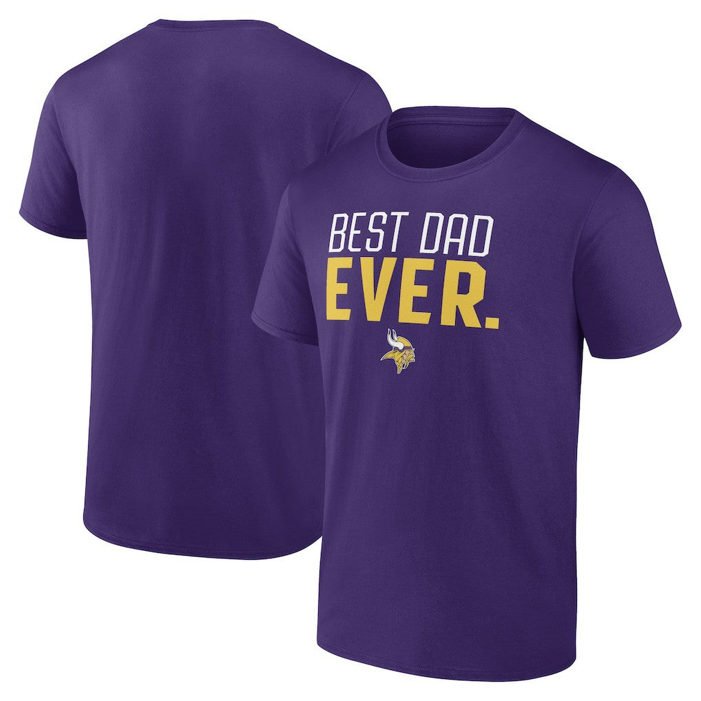 Minnesota Vikings Best Dad Ever Team T-Shirt - Purple - NFL