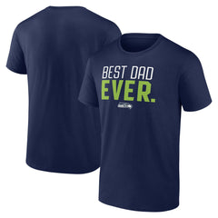 Seattle Seahawks Best Dad Ever Team T-Shirt - College Navy - NFL