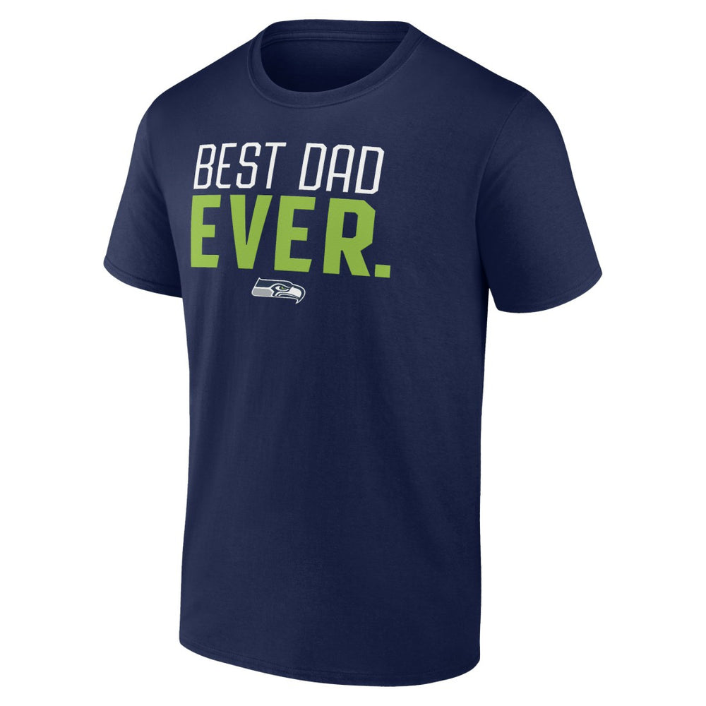 Seattle Seahawks Best Dad Ever Team T-Shirt - College Navy - NFL
