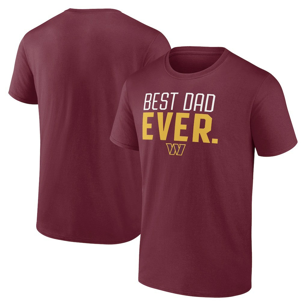 Washington Commanders Best Dad Ever Team T-Shirt - Burgundy - NFL