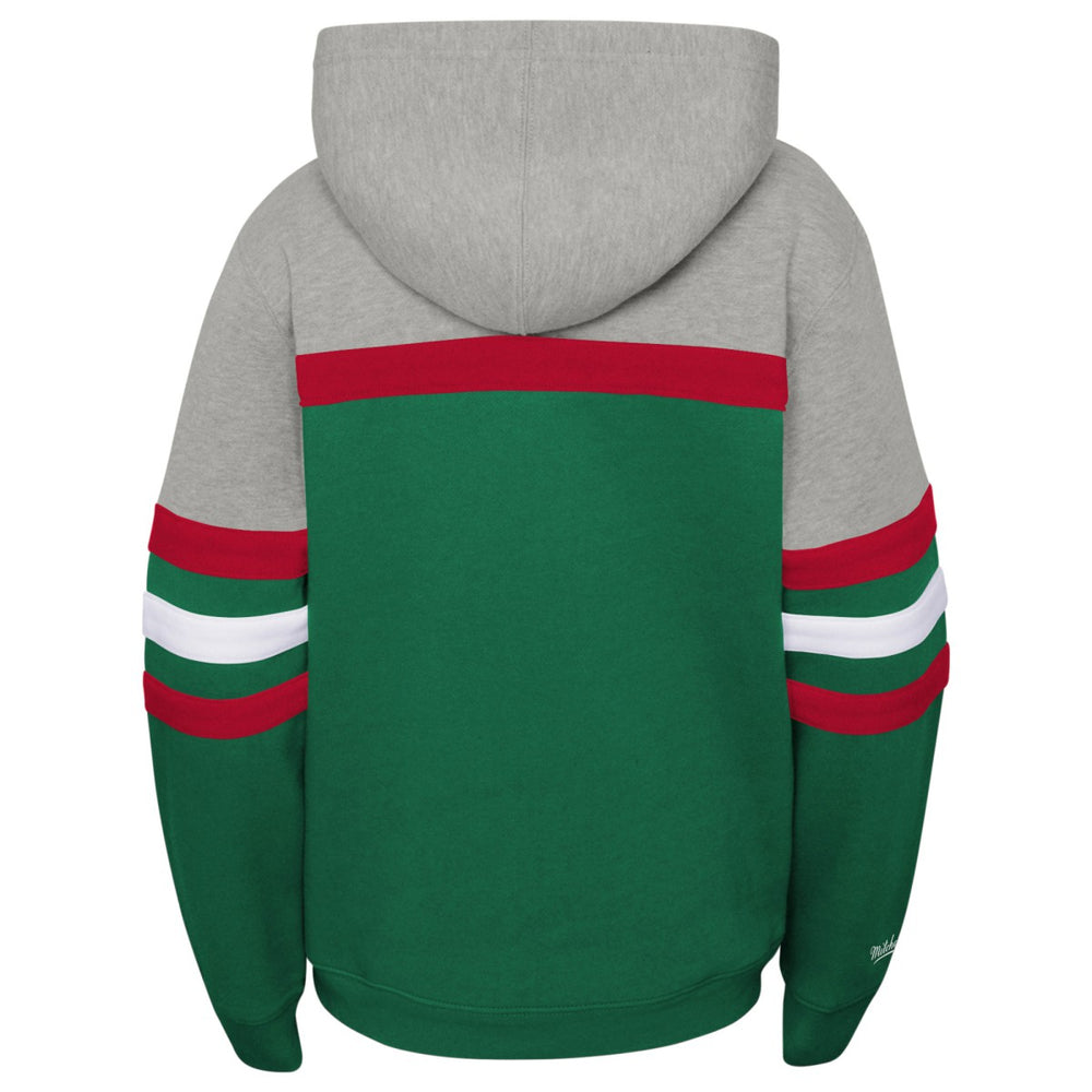 Mitchell & Ness Milwaukee Bucks Youth Hardwood Classics Head Coach Pullover Hoodie Green/Heather Gray