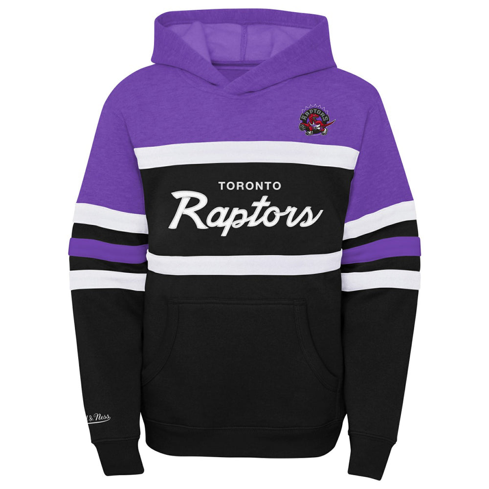 Mitchell & Ness Toronto Raptors Youth Hardwood Classics Head Coach Pullover Hoodie Purple/Heather Gray