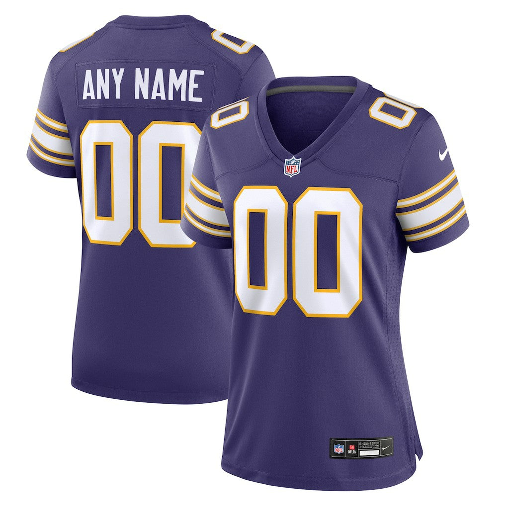 Minnesota Vikings Women's Classic Custom Game Jersey - Purple - Nike