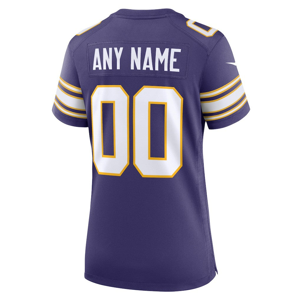 Minnesota Vikings Women's Classic Custom Game Jersey - Purple - Nike