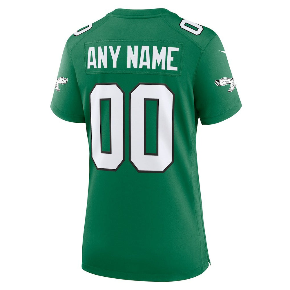 Philadelphia Eagles Women's Alternate Custom Game Jersey - Kelly Green - Nike