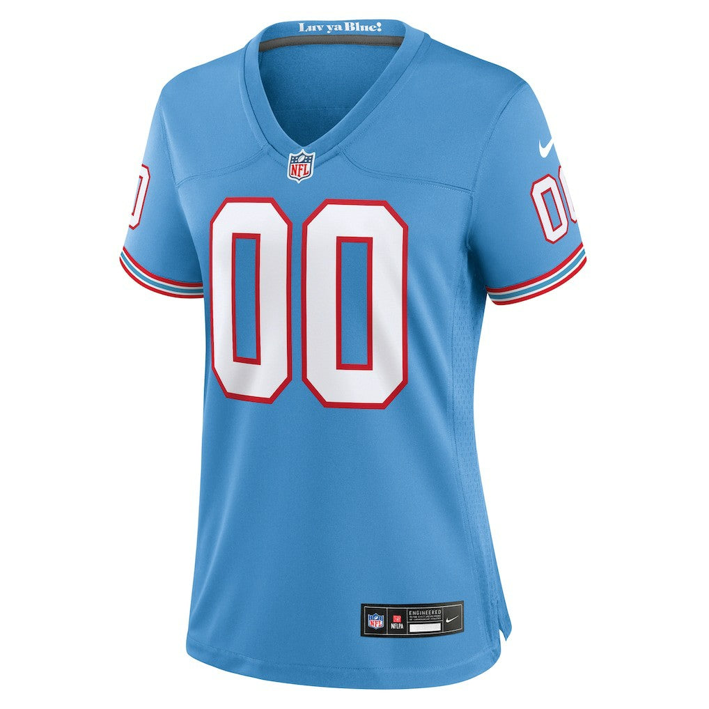 Tennessee Titans Women's Oilers Throwback Custom Game Jersey - Light Blue - Nike