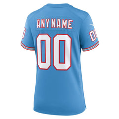 Tennessee Titans Women's Oilers Throwback Custom Game Jersey - Light Blue - Nike