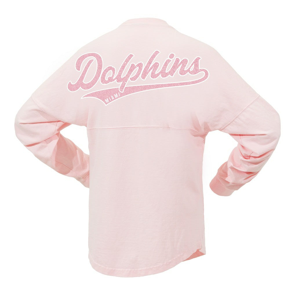 Miami Dolphins Women's Millennial Spirit Jersey T-Shirt - Pink - Fanatics