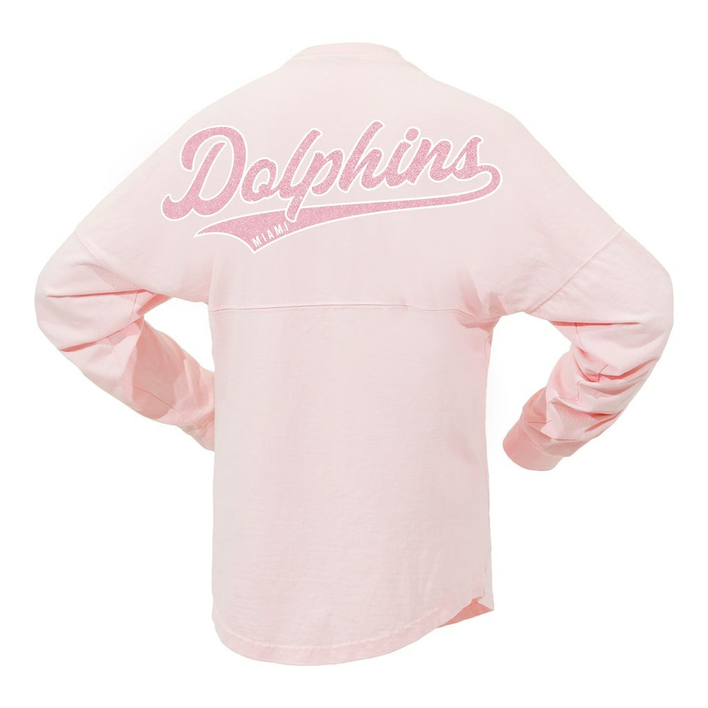 Miami Dolphins Women's Millennial Spirit Jersey T-Shirt - Pink - Fanatics