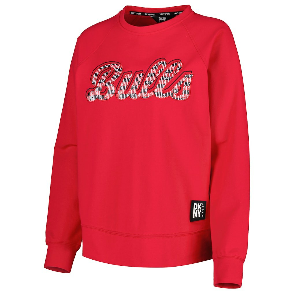 Chicago Bulls DKNY Sport Women's Regina Raglan Pullover Sweatshirt Red