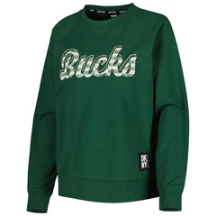 Milwaukee Bucks DKNY Sport Women's Regina Raglan Pullover Sweatshirt Hunter Green