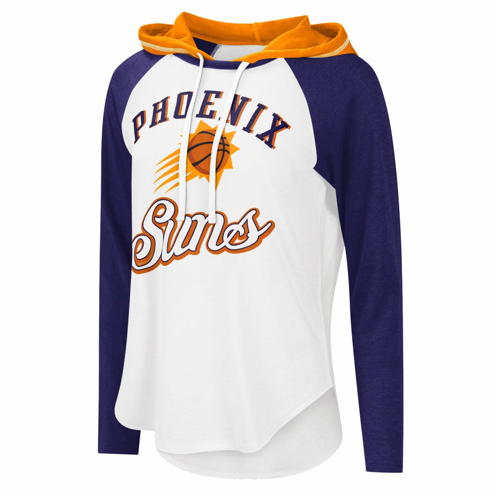 Phoenix Suns G-III 4Her by Carl Banks Women's MVP Raglan Hoodie Long Sleeve T-Shirt White
