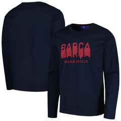 Barcelona Heavy Long Sleeve T-Shirt Navy