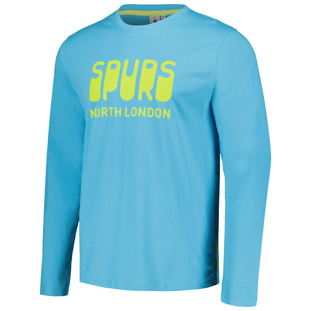 Tottenham Hotspur Heavy Long Sleeve T-Shirt Aqua