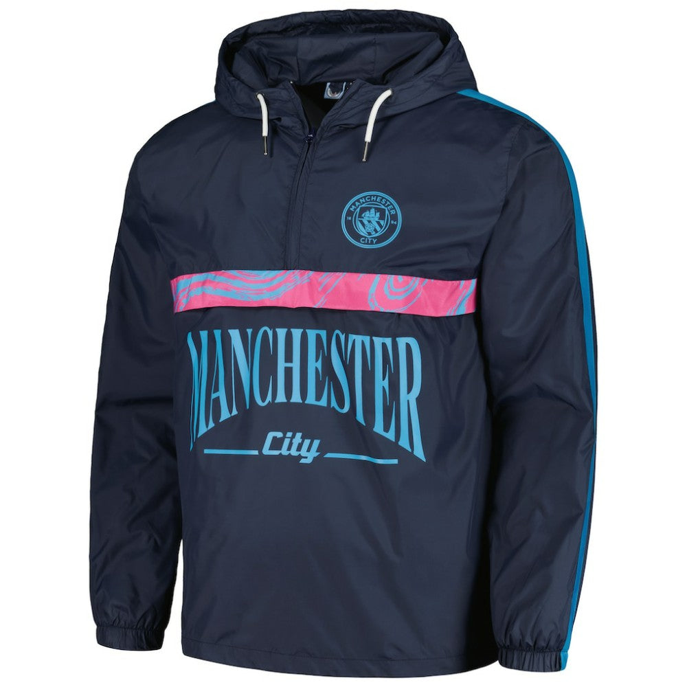 Manchester City Anorak Hoodie Half-Zip Jacket Navy