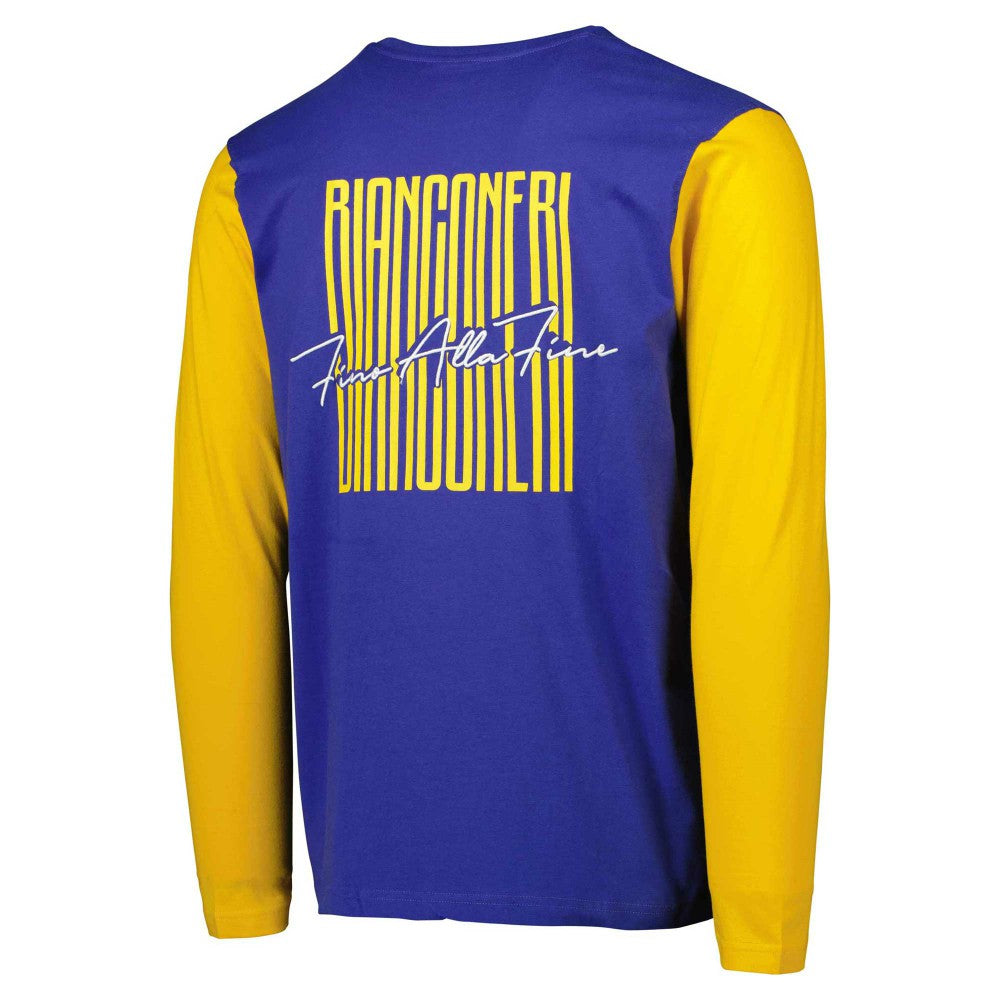 Juventus Blocked Long Sleeve T-Shirt Blue/Yellow