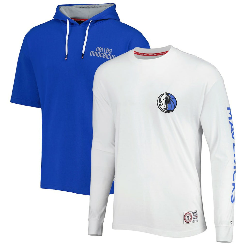 Dallas Mavericks Tommy Jeans Matthew 2-In-1 T-Shirt & Hoodie Combo Set Blue/White