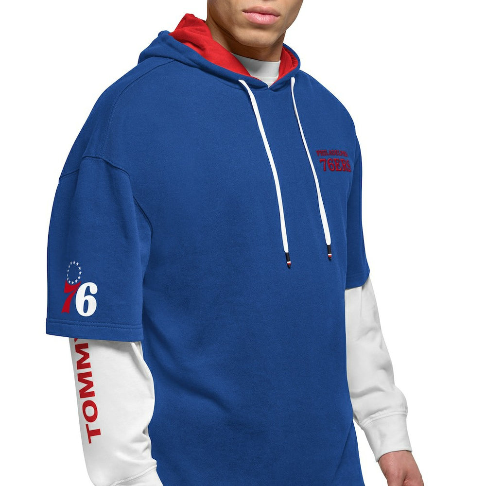 Philadelphia 76ers Tommy Jeans Matthew 2-In-1 T-Shirt & Hoodie Combo Set Royal/White