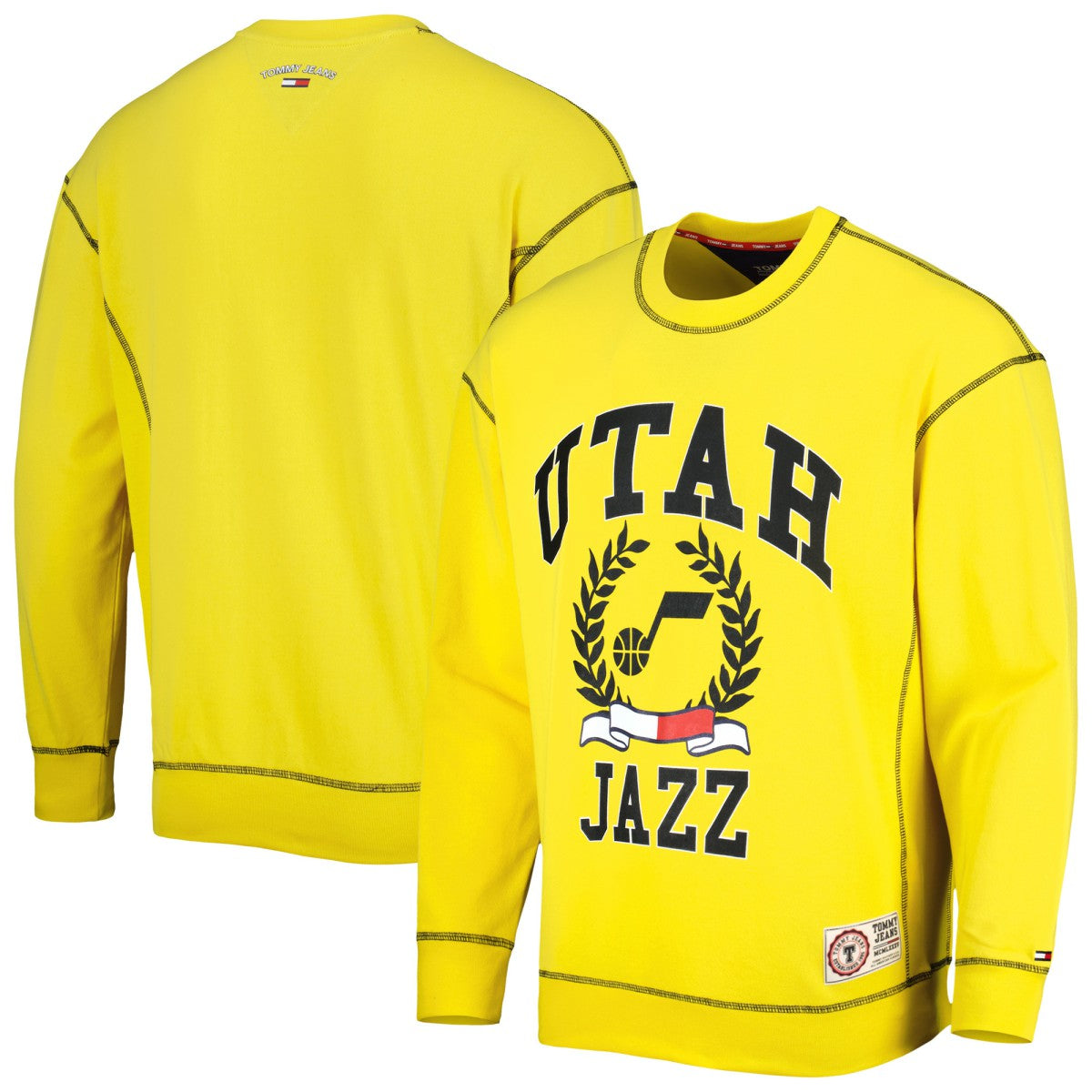 Utah Jazz Tommy Jeans Peter French Terry Pullover Sweatshirt Gold