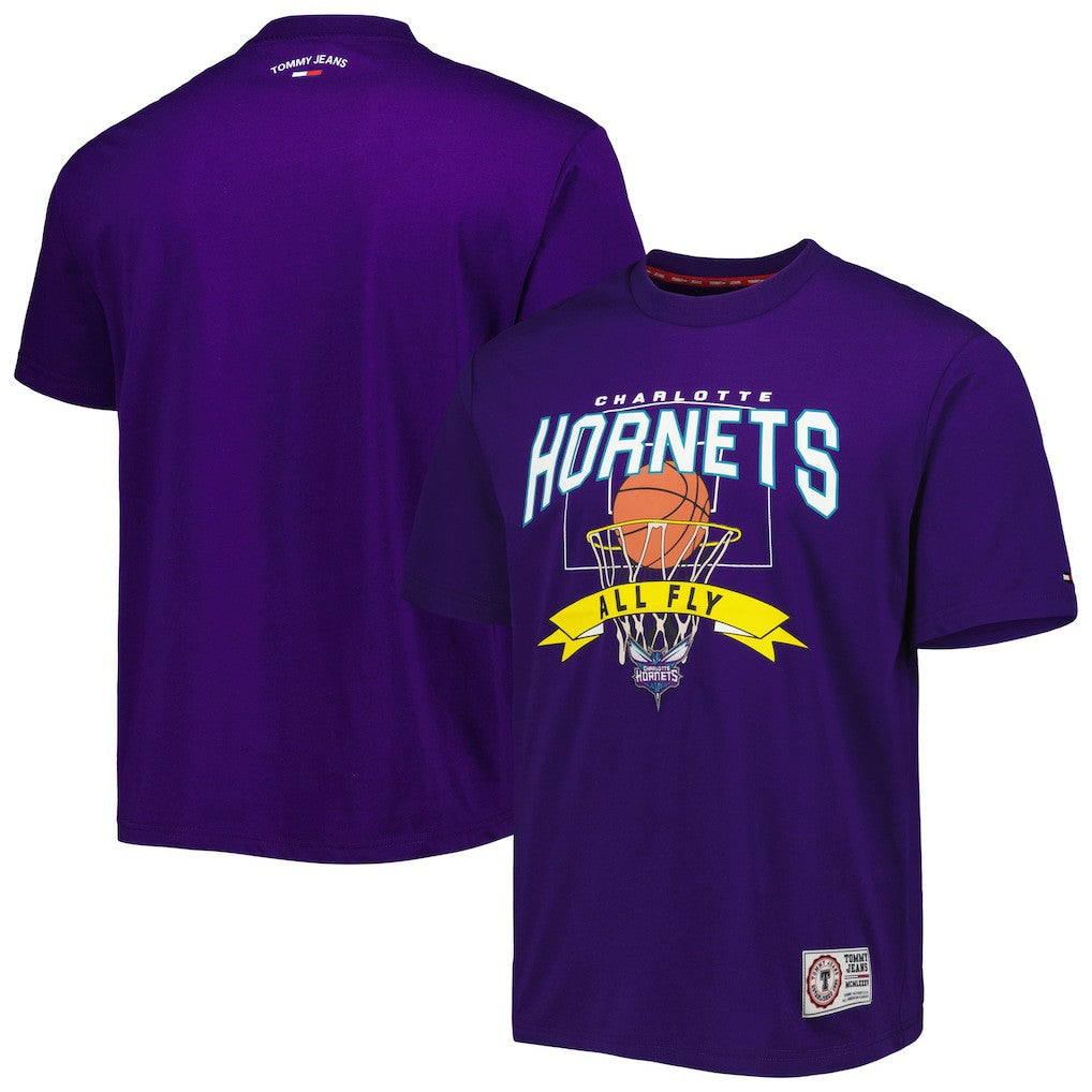 Charlotte Hornets Tommy Jeans Tim Backboard T-Shirt Purple