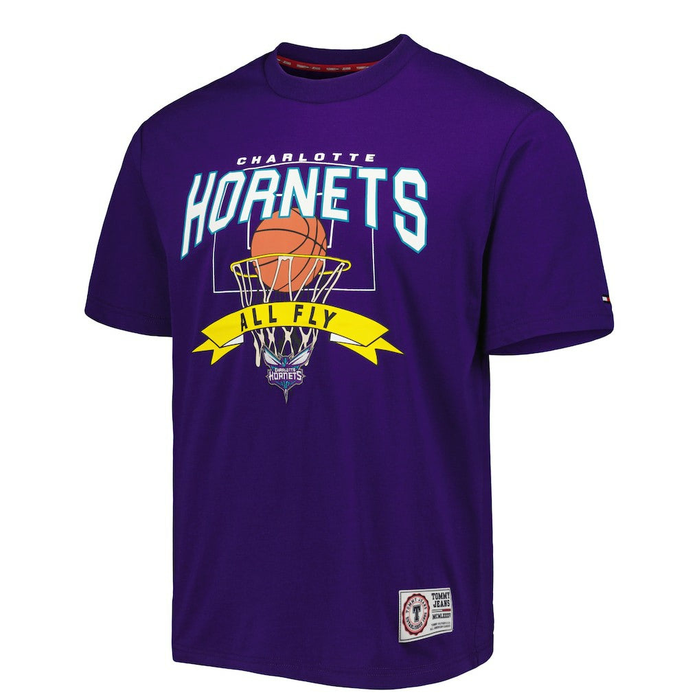 Charlotte Hornets Tommy Jeans Tim Backboard T-Shirt Purple