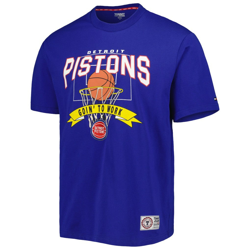 Detroit Pistons Tommy Jeans Tim Backboard T-Shirt Blue