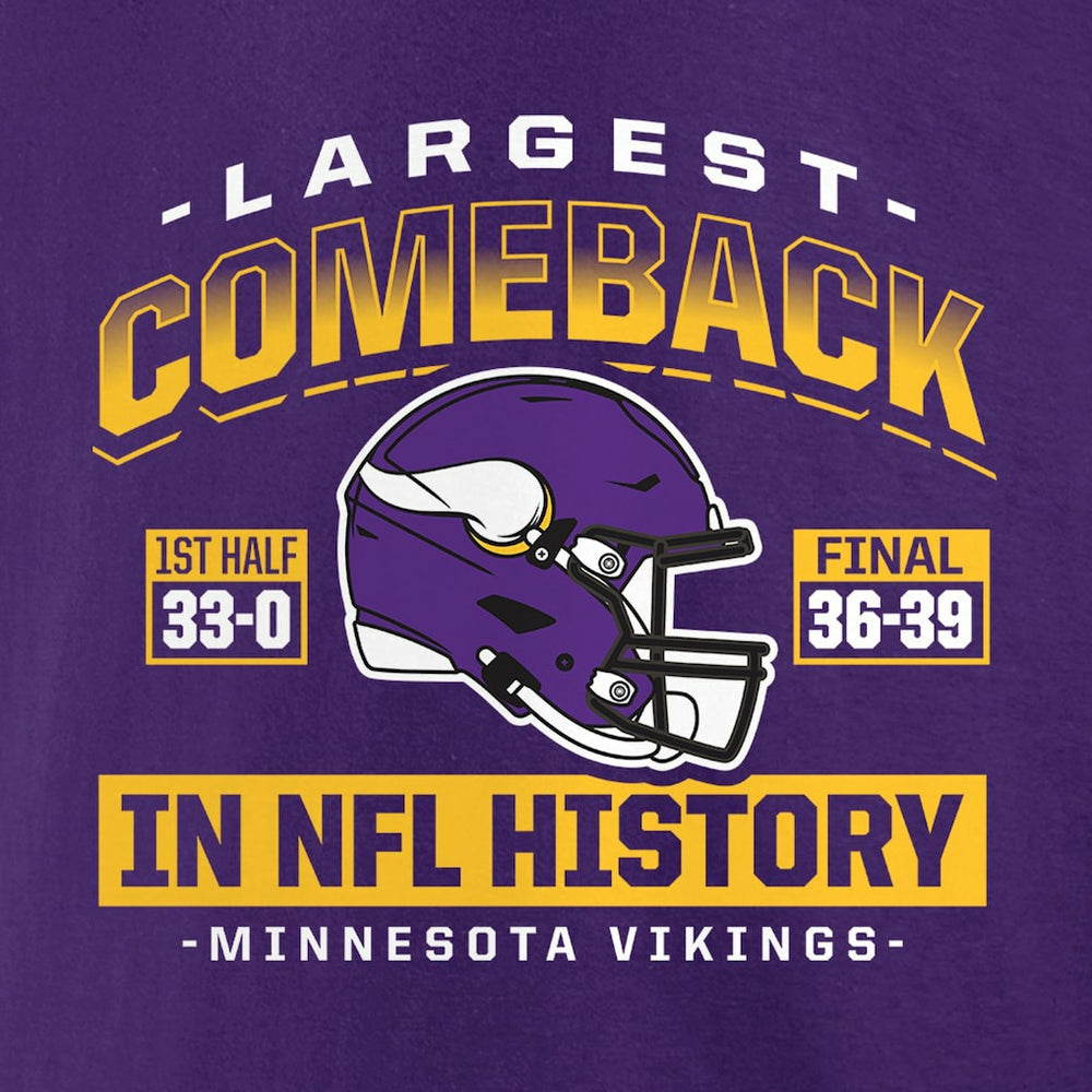Minnesota Vikings Largest Comeback T-Shirt - Purple - NFL
