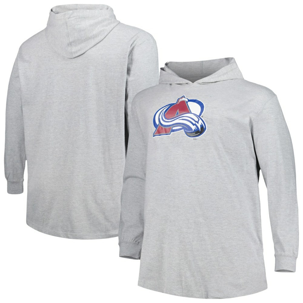 Colorado Avalanche Big & Tall Pullover Hoodie - Heather Gray | NHL Lifestyle