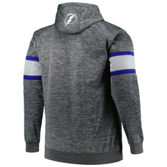 Tampa Bay Lightning Big & Tall Stripe Pullover Hoodie - Heather Charcoal | NHL Lifestyle
