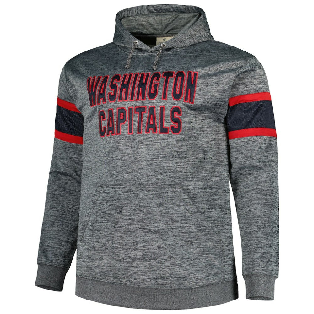 Washington Capitals Big & Tall Stripe Pullover Hoodie - Heather Charcoal | NHL discount