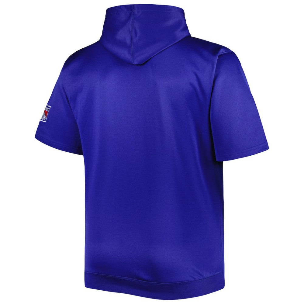 New York Rangers Big & Tall Logo Short Sleeve Hoodie - Royal | NHL Clearance