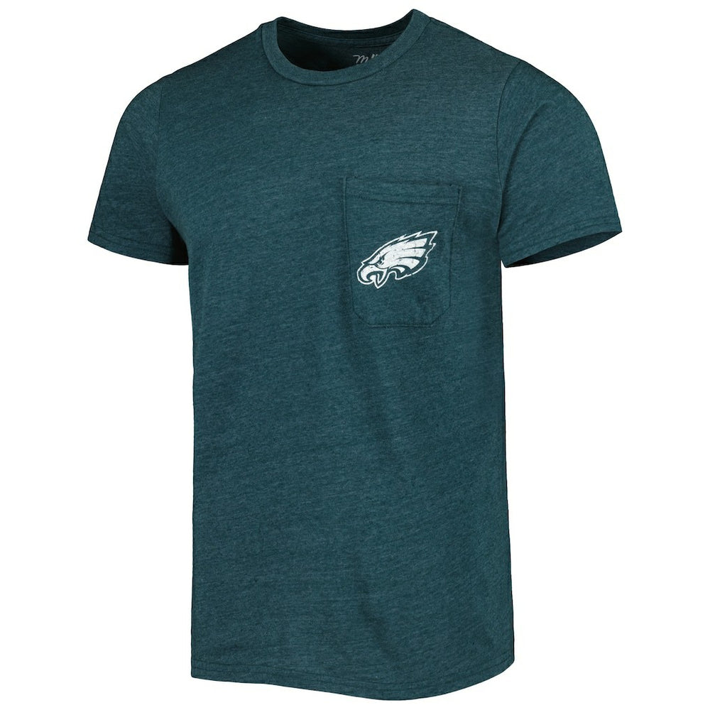 Philadelphia Eagles Majestic Threads Tri-Blend Pocket T-Shirt - Midnight Green - NFL