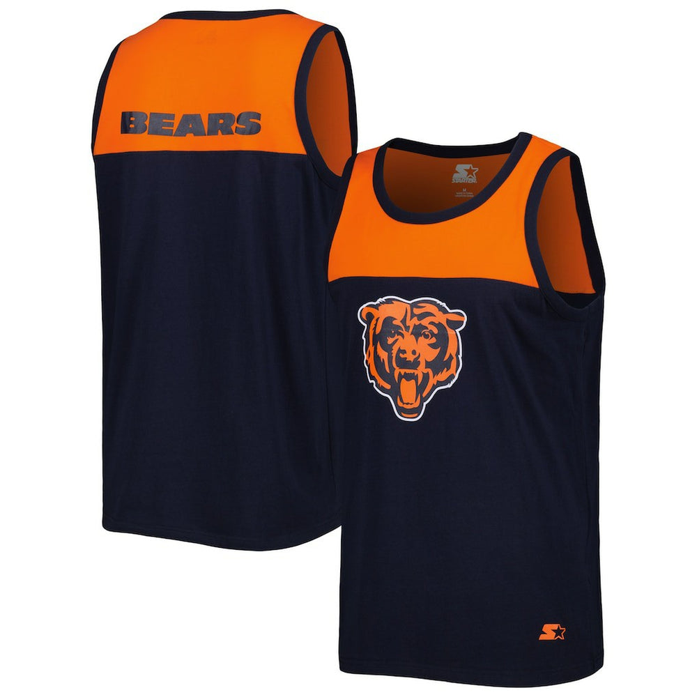 Chicago Bears Starter Logo Touchdown Fashion Tank Top - Navy/Orange - NFL