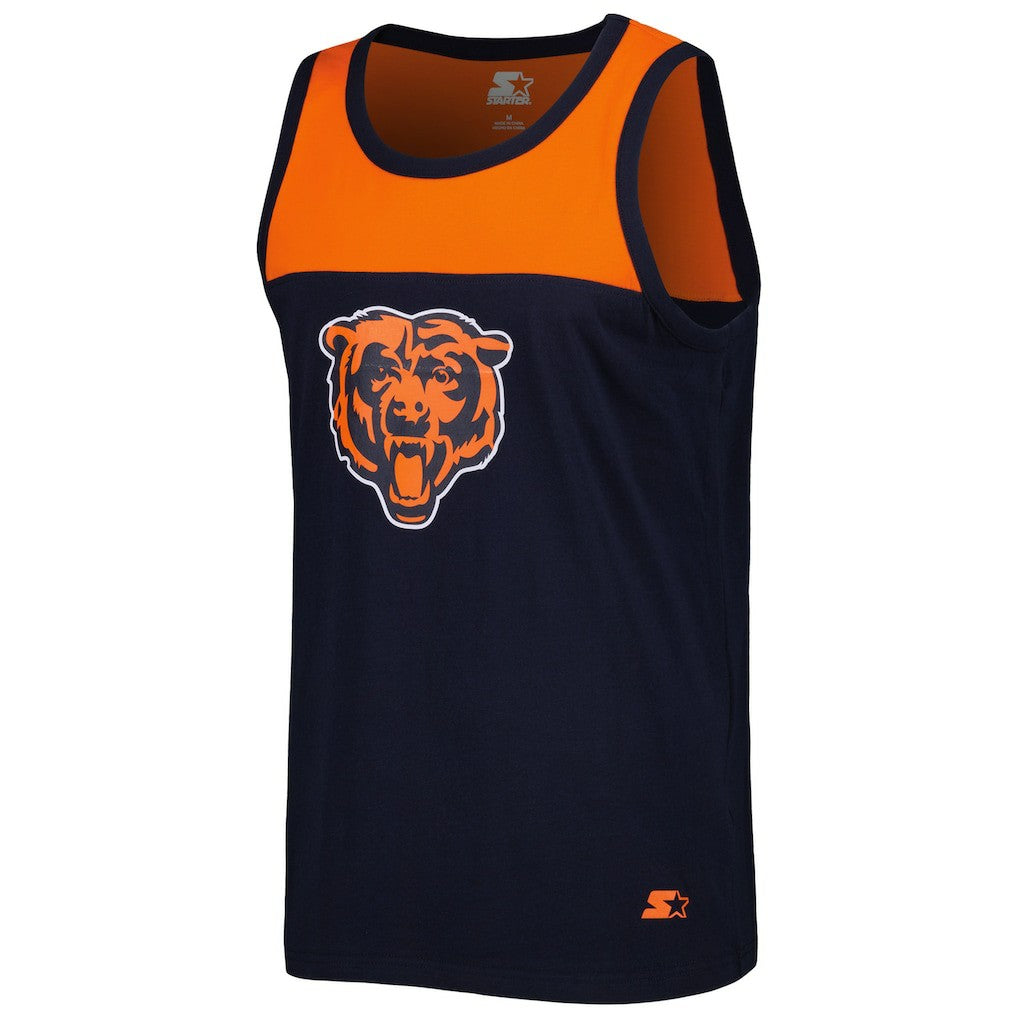 Chicago Bears Starter Logo Touchdown Fashion Tank Top - Navy/Orange - NFL
