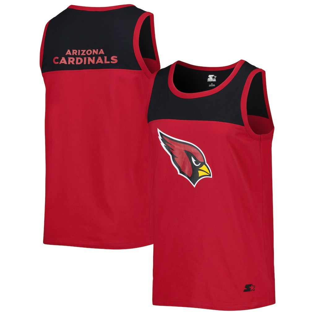 Arizona Cardinals Starter Logo Touchdown Fashion Tank Top - Cardinal/Black - NFL
